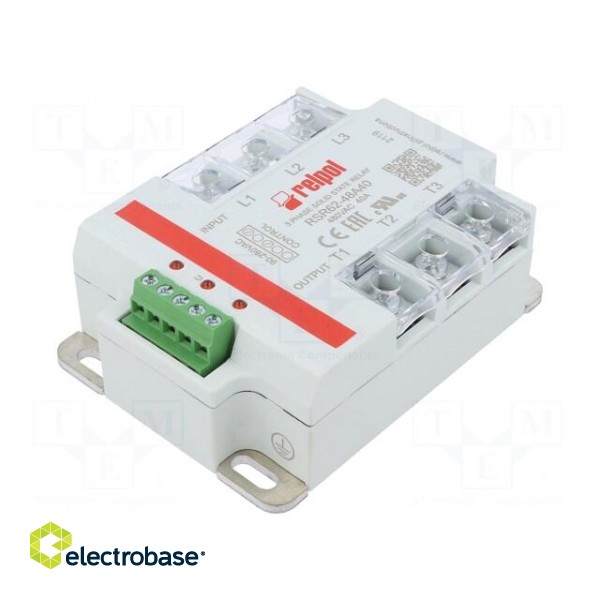 Relay: solid state | 40A | Uswitch: 24÷530VAC | 3-phase | Series: RSR62 paveikslėlis 1
