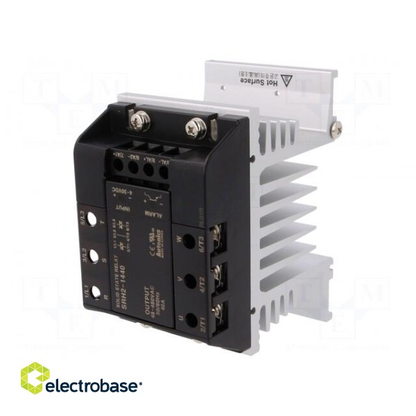 Relay: solid state | Ucntrl: 4÷30VDC | 40A | 48÷480VAC | 3-phase | DIN image 1