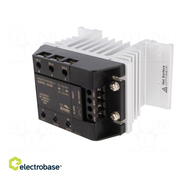 Relay: solid state | Ucntrl: 90÷240VAC | 40A | 48÷480VAC | 3-phase | DIN фото 3
