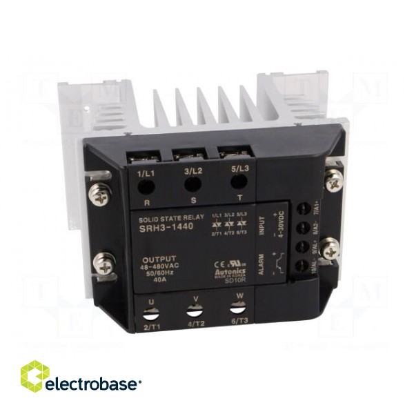 Relay: solid state | Ucntrl: 4÷30VDC | 40A | 48÷480VAC | 3-phase | DIN image 10