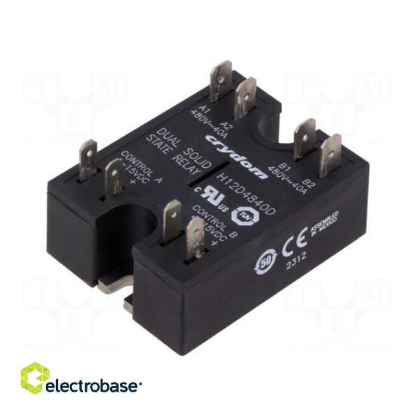 Relay: solid state | 40A | Uswitch: 48÷530VAC | double | Series: DUAL