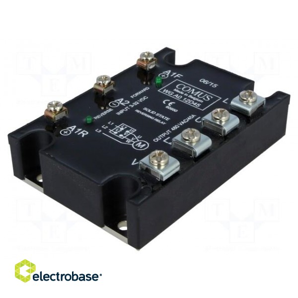 Relay: solid state | 45A | Uswitch: 48÷480VAC | 3-phase,reversing paveikslėlis 1