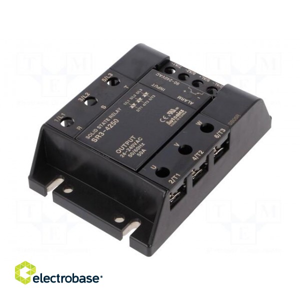 Relay: solid state | Ucntrl: 90÷240VAC | 50A | 24÷240VAC | 3-phase | DIN image 1
