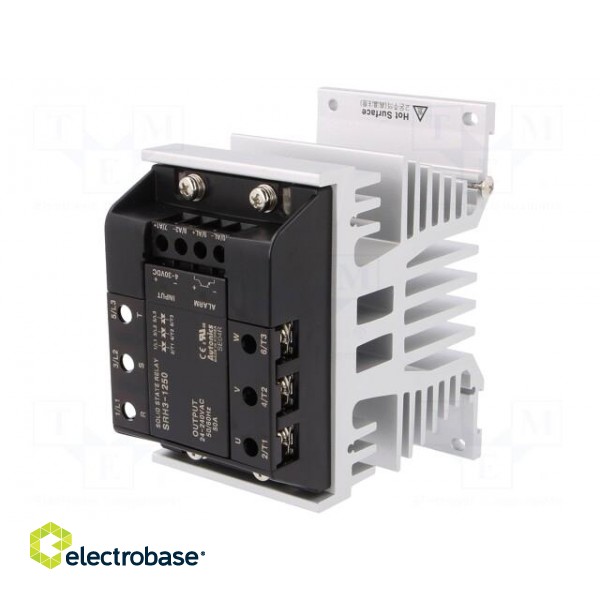 Relay: solid state | Ucntrl: 4÷30VDC | 50A | 24÷240VAC | 3-phase | DIN paveikslėlis 1