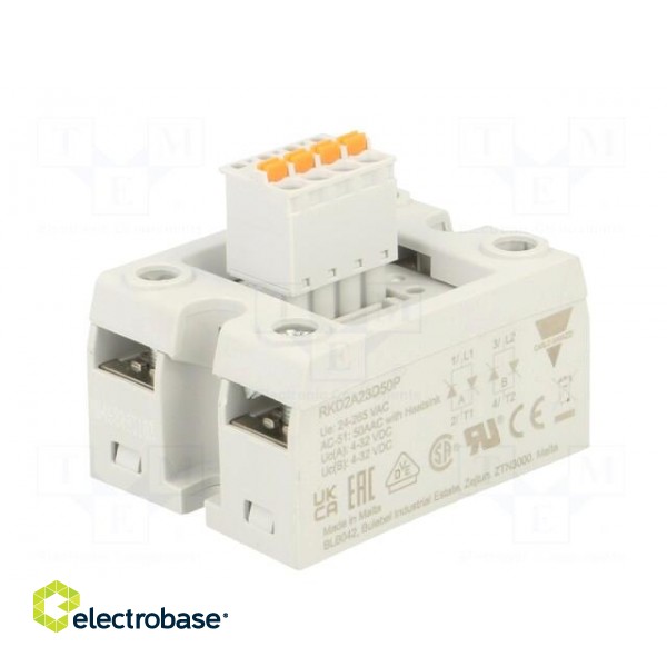 Relay: solid state | 50A | Uswitch: 24÷265VAC | 2-phase | Series: RK фото 2