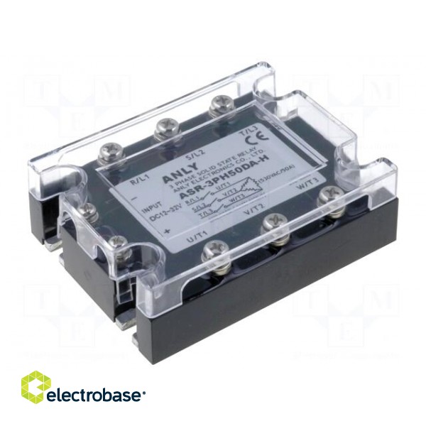 Relay: solid state | Ucntrl: 12÷32VDC | 50A | 48÷480VAC | 3-phase