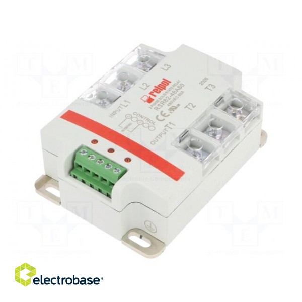 Relay: solid state | 60A | Uswitch: 24÷530VAC | 3-phase | Series: RSR62 фото 1