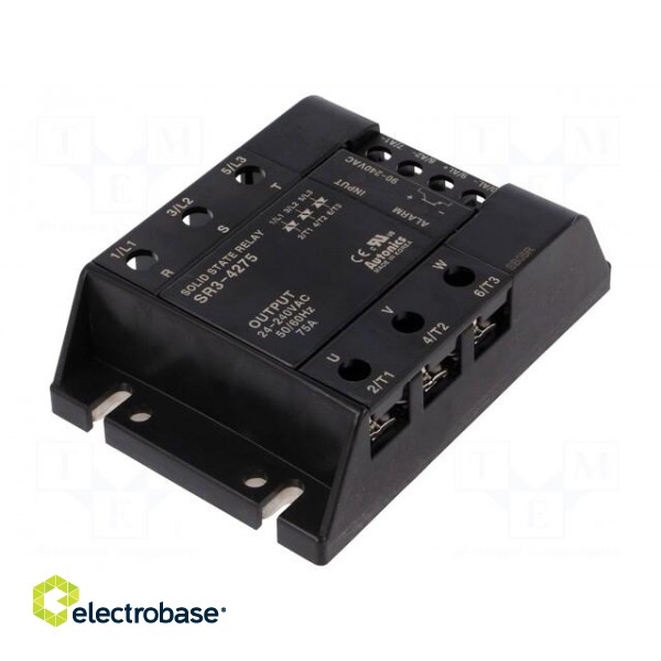 Relay: solid state | Ucntrl: 90÷240VAC | 75A | 24÷240VAC | 3-phase image 1