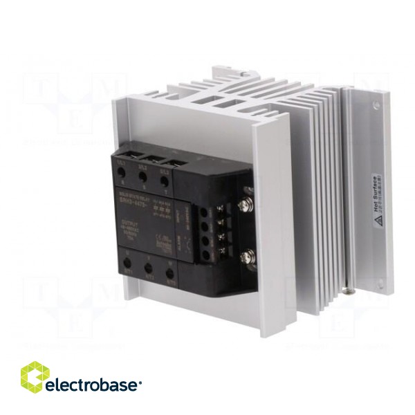Relay: solid state | Ucntrl: 90÷240VAC | 75A | 48÷480VAC | 3-phase | DIN image 2