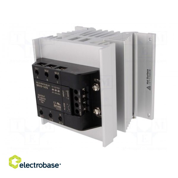 Relay: solid state | Ucntrl: 4÷30VDC | 75A | 48÷480VAC | 3-phase | DIN фото 2
