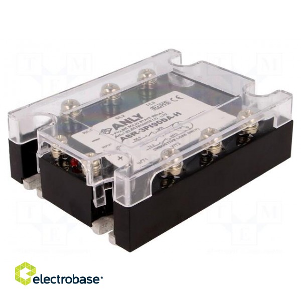 Relay: solid state | Ucntrl: 12÷32VDC | 90A | 48÷480VAC | 3-phase paveikslėlis 1