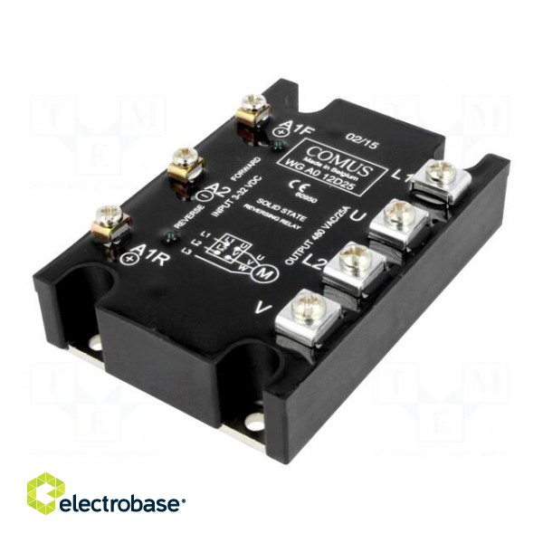 Relay: solid state | 25A | Uswitch: 48÷480VAC | 3-phase,reversing image 1
