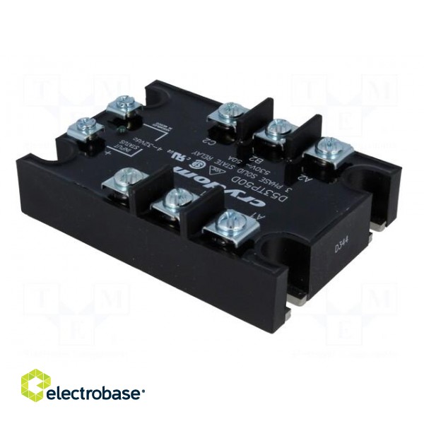 Relay: solid state | Ucntrl: 3÷32VDC | 50A | 48÷530VAC | 3-phase | IP00 image 8