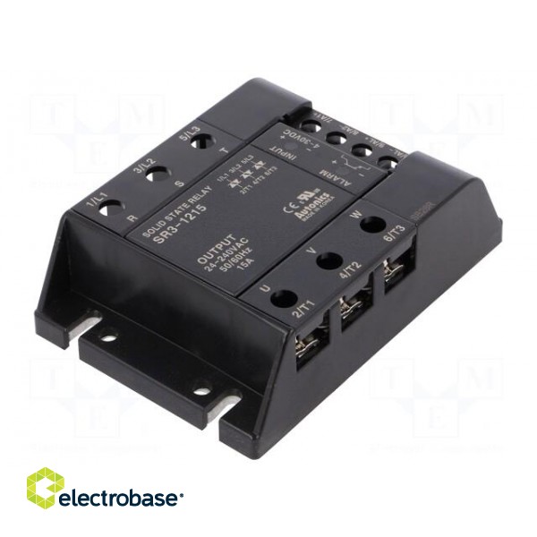 Relay: solid state | Ucntrl: 4÷30VDC | 15A | 24÷240VAC | 3-phase paveikslėlis 1