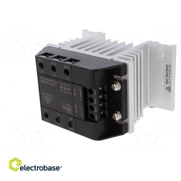Relay: solid state | Ucntrl: 4÷30VDC | 15A | 48÷480VAC | 3-phase | DIN image 2