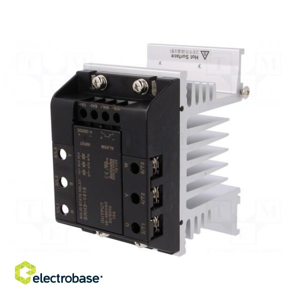 Relay: solid state | Ucntrl: 4÷30VDC | 15A | 48÷480VAC | 3-phase | DIN image 1