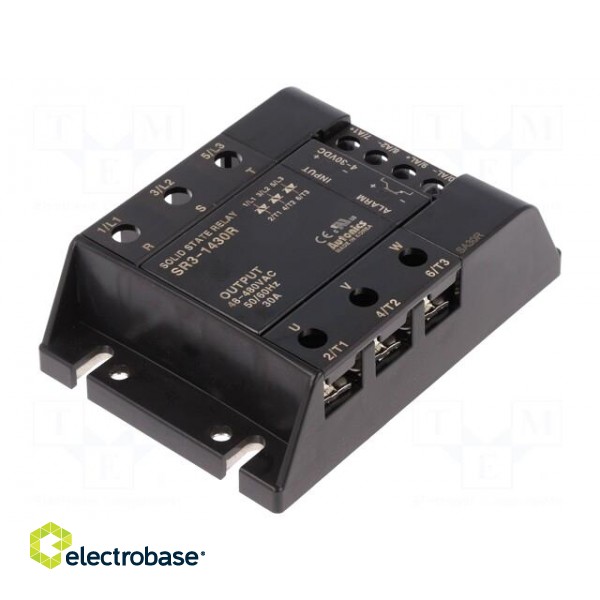 Relay: solid state | Ucntrl: 4÷30VDC | 30A | 48÷480VAC | 3-phase paveikslėlis 1