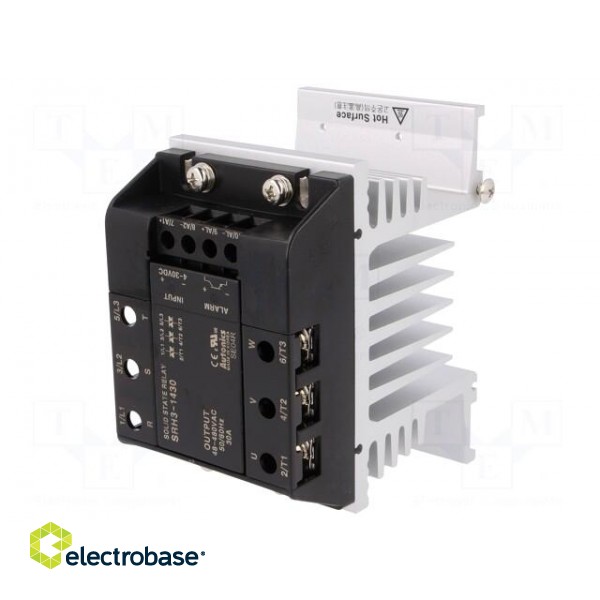 Relay: solid state | Ucntrl: 4÷30VDC | 30A | 48÷480VAC | 3-phase | DIN paveikslėlis 1