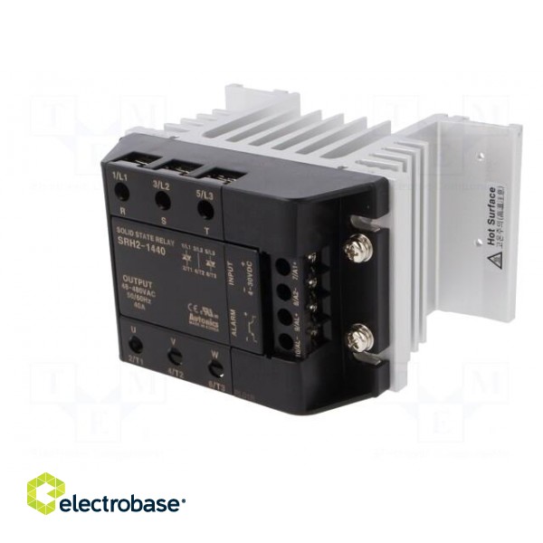 Relay: solid state | Ucntrl: 4÷30VDC | 40A | 48÷480VAC | 3-phase | DIN image 3