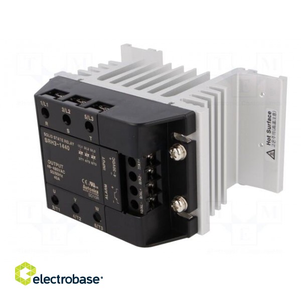 Relay: solid state | Ucntrl: 4÷30VDC | 40A | 48÷480VAC | 3-phase | DIN image 3