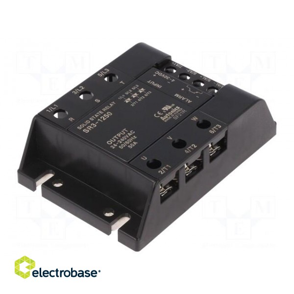 Relay: solid state | Ucntrl: 4÷30VDC | 50A | 24÷240VAC | 3-phase image 1