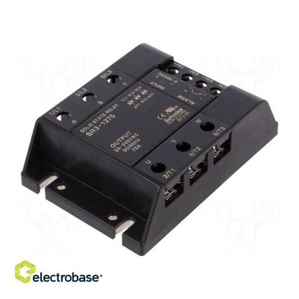 Relay: solid state | Ucntrl: 4÷30VDC | 75A | 24÷240VAC | 3-phase paveikslėlis 1