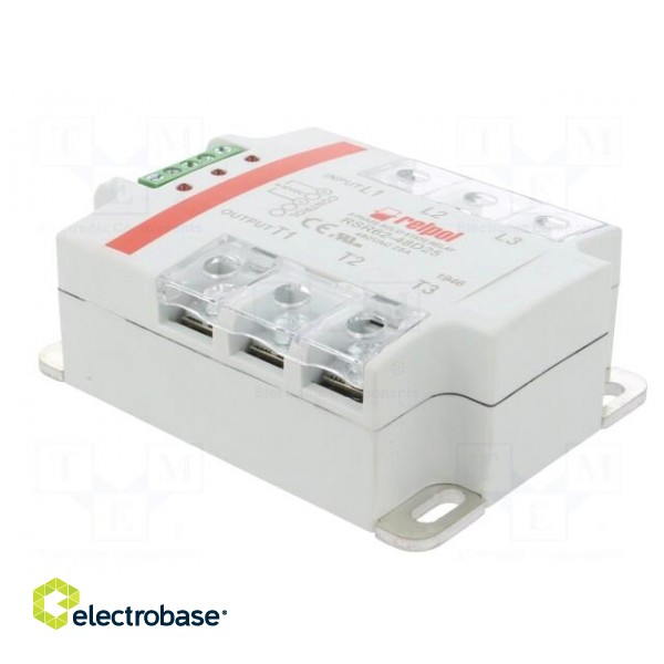 Relay: solid state | Ucntrl: 4÷32VDC | 25A | 24÷530VAC | 3-phase | IP20 фото 4