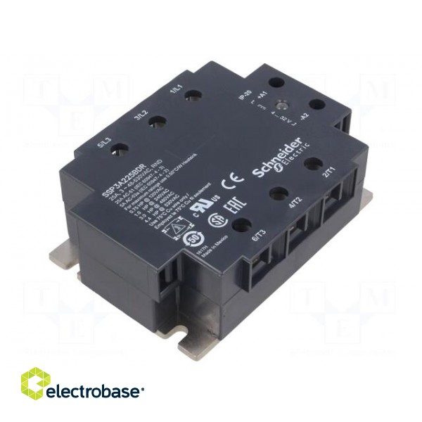 Relay: solid state | Ucntrl: 4÷32VDC | 25A | 48÷530VAC | 3-phase | IP20 фото 1