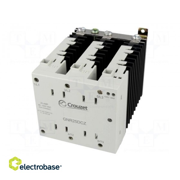 Relay: solid state | 25A | Uswitch: 48÷600VAC | 3-phase | Series: GNR image 1