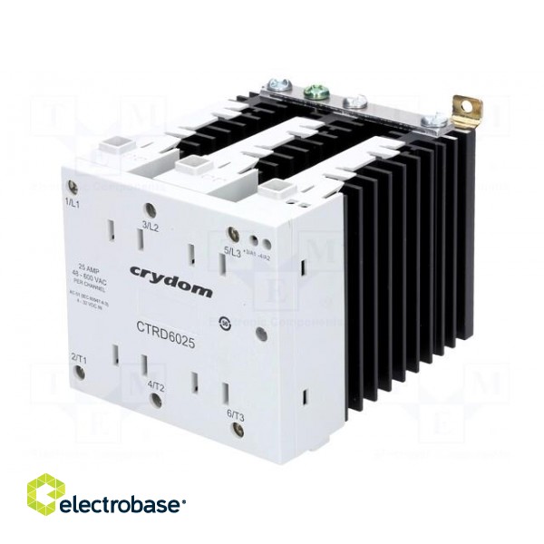 Relay: solid state | 25A | Uswitch: 48÷600VAC | 3-phase | Series: CTR paveikslėlis 1