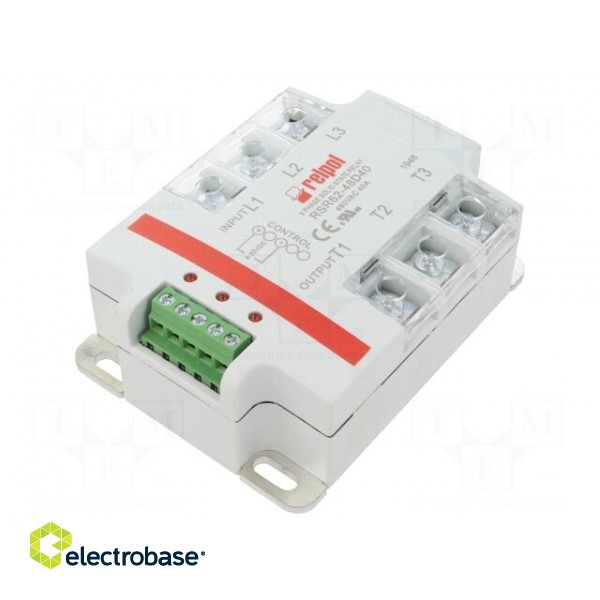 Relay: solid state | Ucntrl: 4÷32VDC | 40A | 24÷530VAC | 3-phase | IP20 image 1