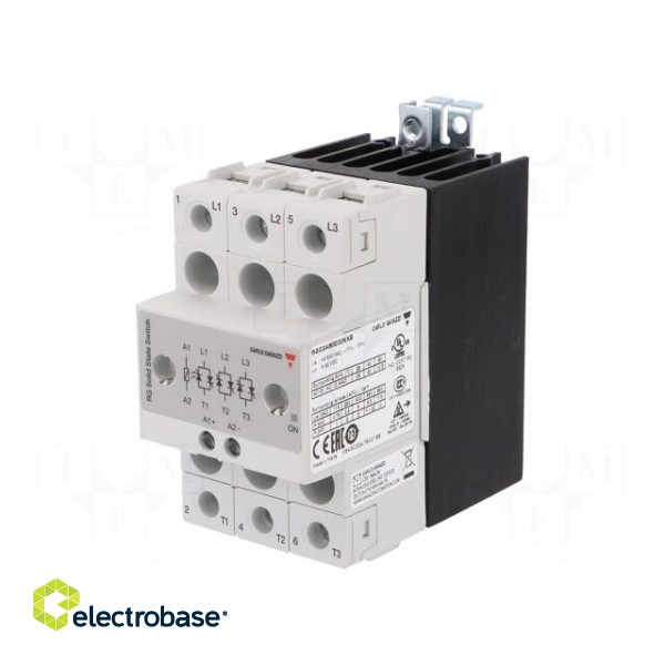 Relay: solid state | Ucntrl: 5÷32VDC | 20A | 42÷660VAC | 3-phase | IP20 фото 1