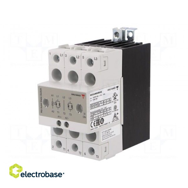 Relay: solid state | Ucntrl: 5÷32VDC | 25A | 42÷660VAC | 2-phase | IP20 image 1