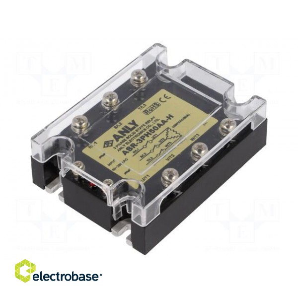 Relay: solid state | Ucntrl: 80÷280VAC | 50A | 48÷480VAC | 3-phase image 1