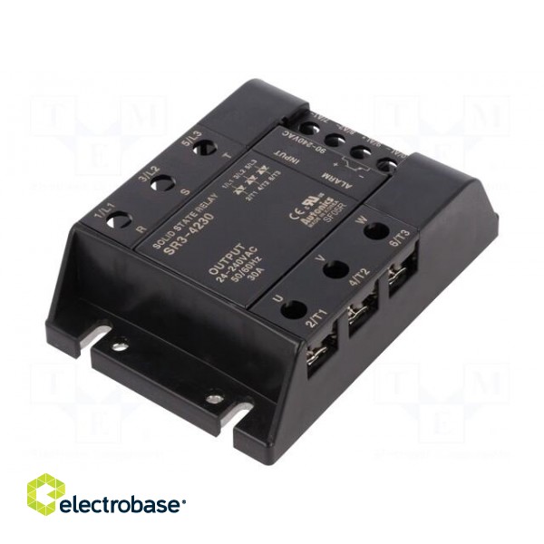 Relay: solid state | Ucntrl: 90÷240VAC | 30A | 24÷240VAC | 3-phase image 1