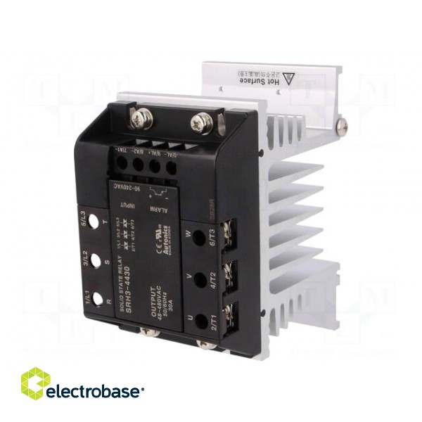 Relay: solid state | 30A | Uswitch: 48÷480VAC | 3-phase | Series: SRH3 image 1