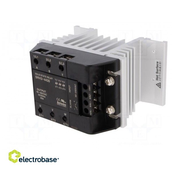 Relay: solid state | Ucntrl: 90÷240VAC | 30A | 48÷480VAC | 3-phase | DIN фото 3