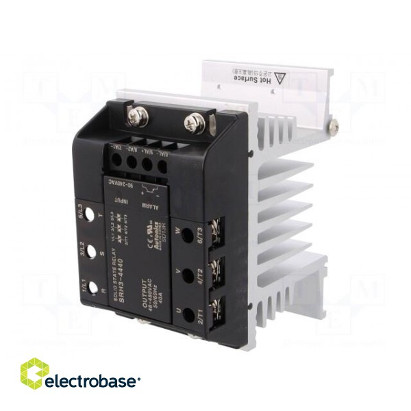 Relay: solid state | 40A | Uswitch: 48÷480VAC | 3-phase | Series: SRH3 image 1