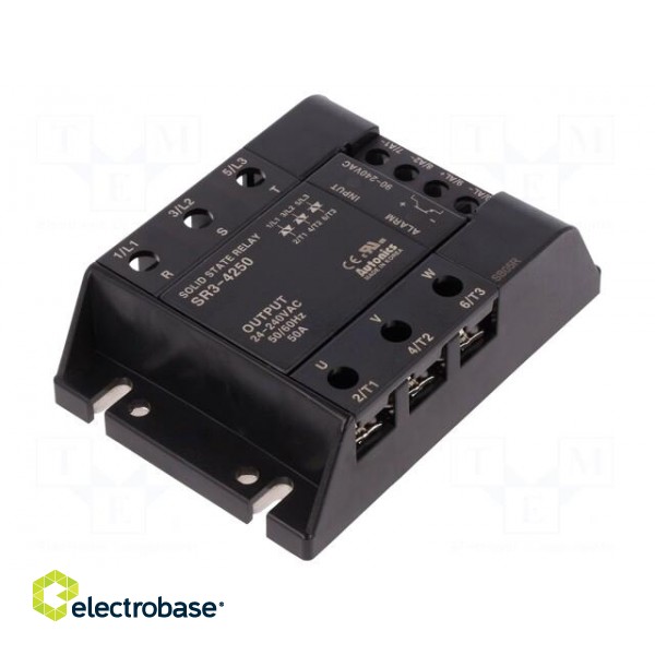 Relay: solid state | Ucntrl: 90÷240VAC | 50A | 24÷240VAC | 3-phase image 1