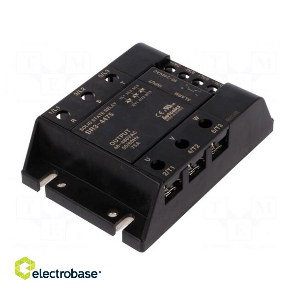 Relay: solid state | Ucntrl: 90÷240VAC | 75A | 48÷480VAC | 3-phase paveikslėlis 1