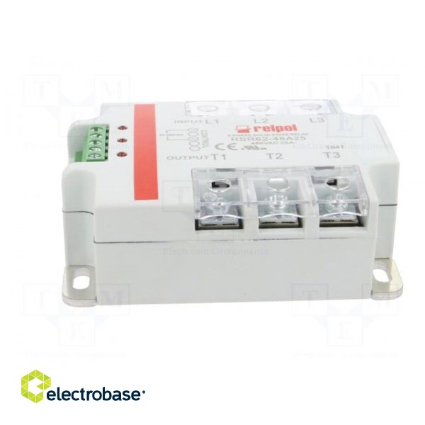 Relay: solid state | Ucntrl: 90÷280VAC | 25A | 24÷530VAC | 3-phase image 3