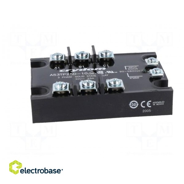 Relay: solid state | Ucntrl: 90÷280VAC | 25A | 48÷530VAC | 3-phase image 3