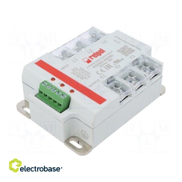 Relay: solid state | 60A | Uswitch: 24÷660VAC | 3-phase | Series: RSR62 image 1
