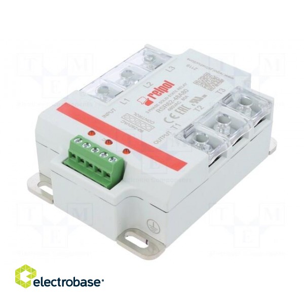 Relay: solid state | 80A | Uswitch: 24÷530VAC | 3-phase | Series: RSR62 фото 1