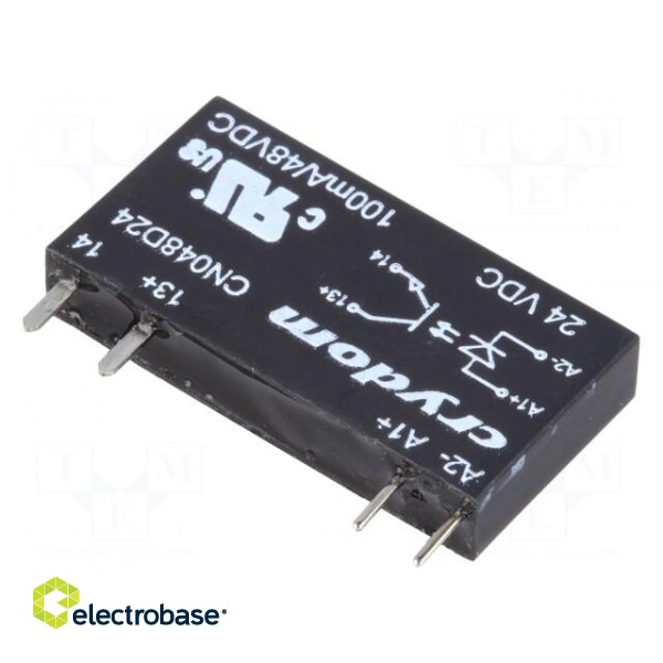Relay: solid state | Ucntrl: 15÷30VDC | 100mA | 0÷48VDC | THT | SIP