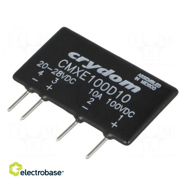 Relay: solid state | Ucntrl: 20÷28VDC | 10A | 0÷100VDC | THT | SIP