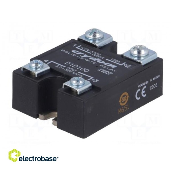 Relay: solid state | Ucntrl: 3.5÷32VDC | 100A | 1÷100VDC | Series: 1-DC фото 2