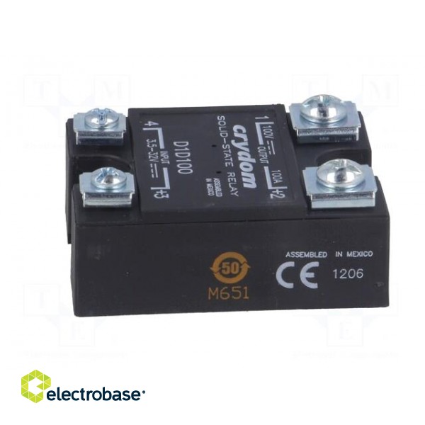 Relay: solid state | Ucntrl: 3.5÷32VDC | 100A | 1÷100VDC | Series: 1-DC фото 3