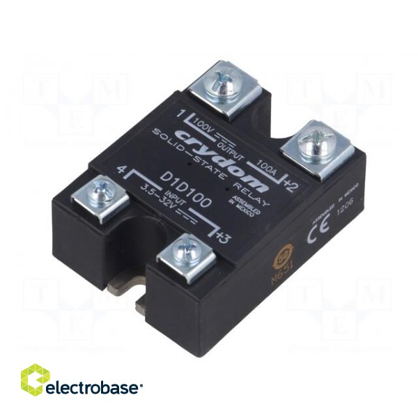 Relay: solid state | Ucntrl: 3.5÷32VDC | 100A | 1÷100VDC | Series: 1-DC фото 1