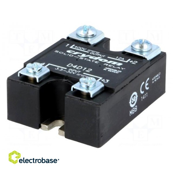 Relay: solid state | Ucntrl: 3.5÷32VDC | 12A | 1÷400VDC | Series: 1-DC фото 1